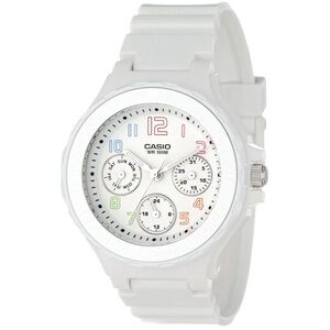 Casio Watch Women 40mm Silver Tone White 2364 LRW-250 Day Date 100M